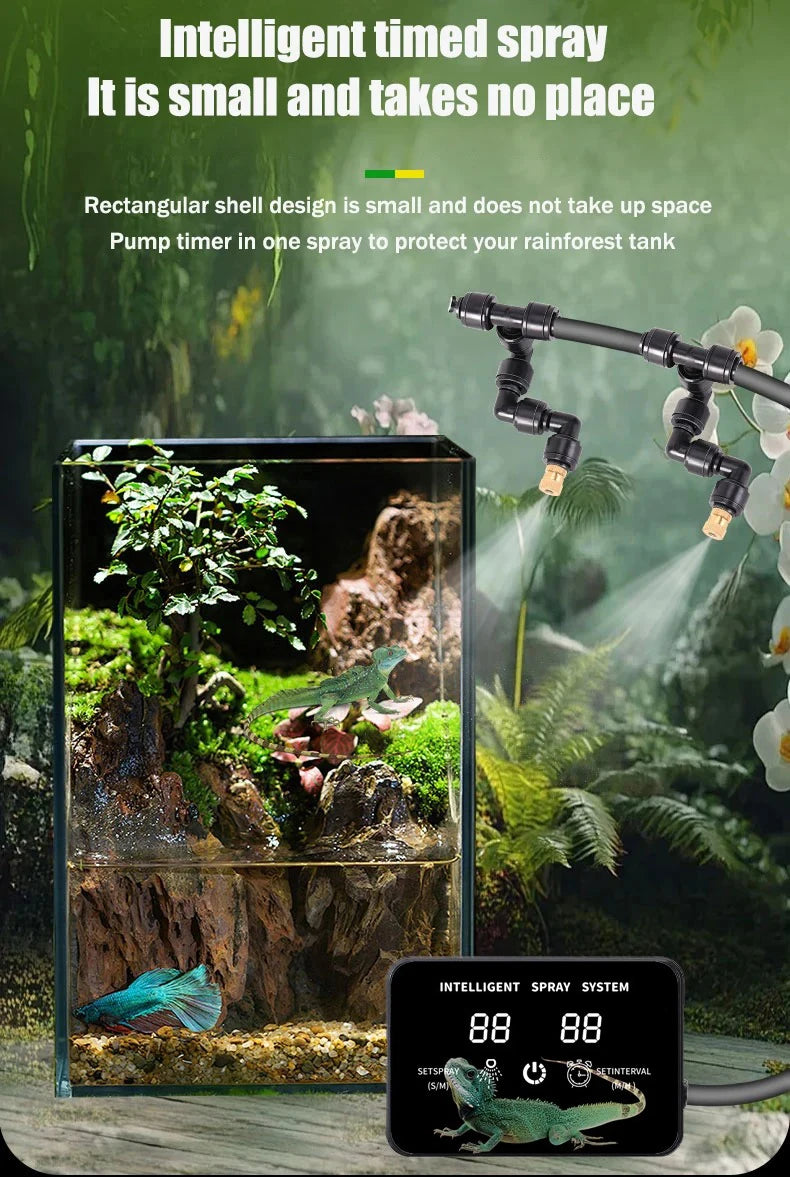 Intelligent Reptile Spray Irrigation Timer System Mist Rainforest Terrariums Automatic Spray Misting Plant Watering System Kit