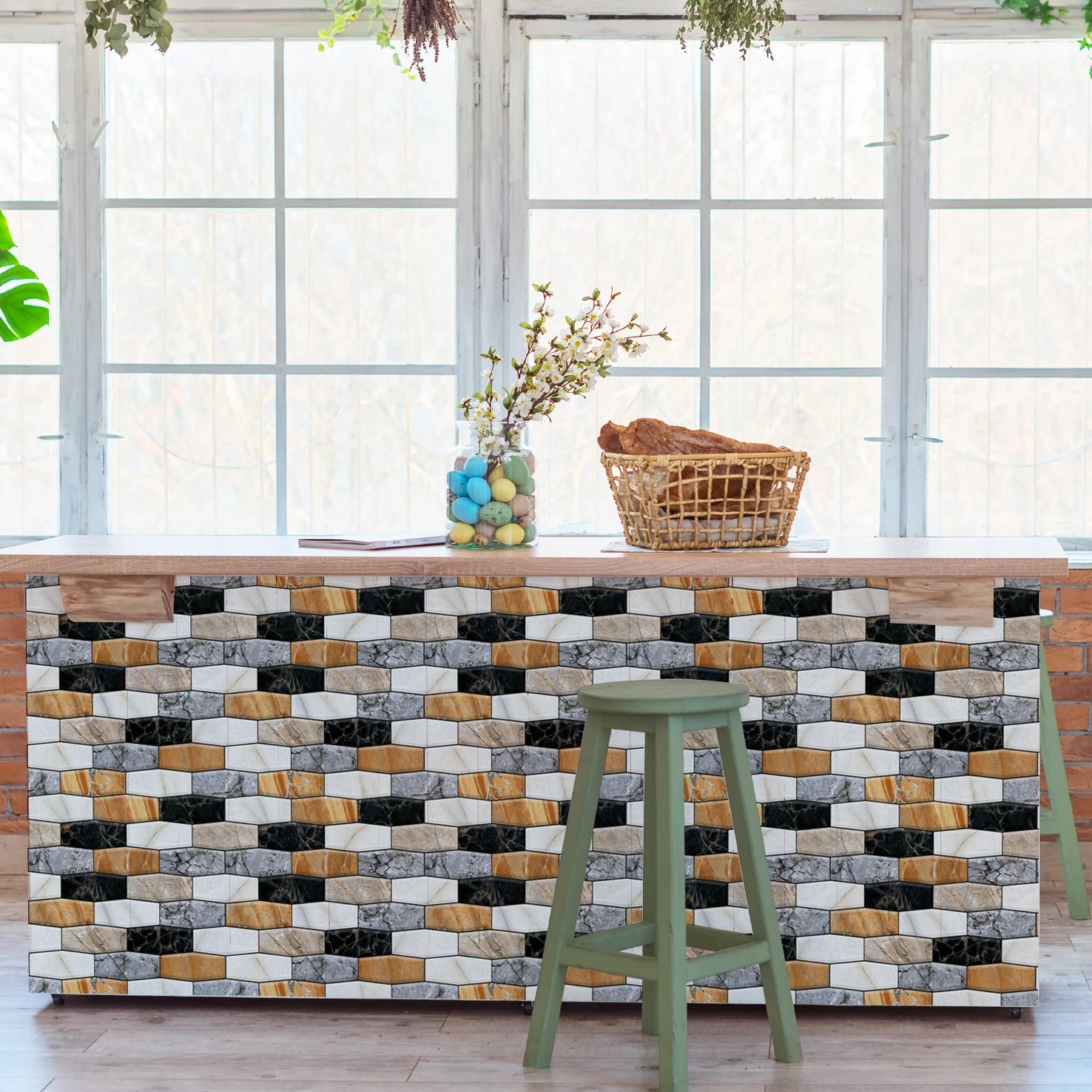 10/20Pcs Peel and Stick Tile Backsplash Thicker Design Marble Tiles 12"X12" Stick on Backsplash Self Adhesive Tiles for Any Room