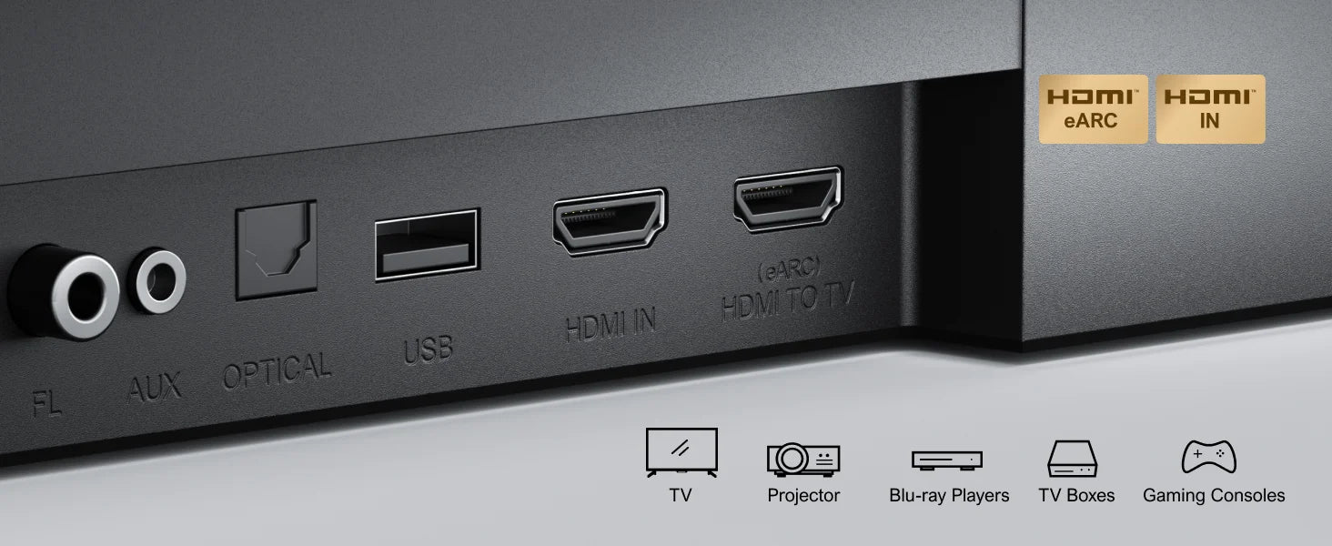 ULTIMEA 500W 7.1ch Dolby Atmos Soundbar with Wireless Subwoofer & 4 Surround Speakers, Home Theater System with APP Control