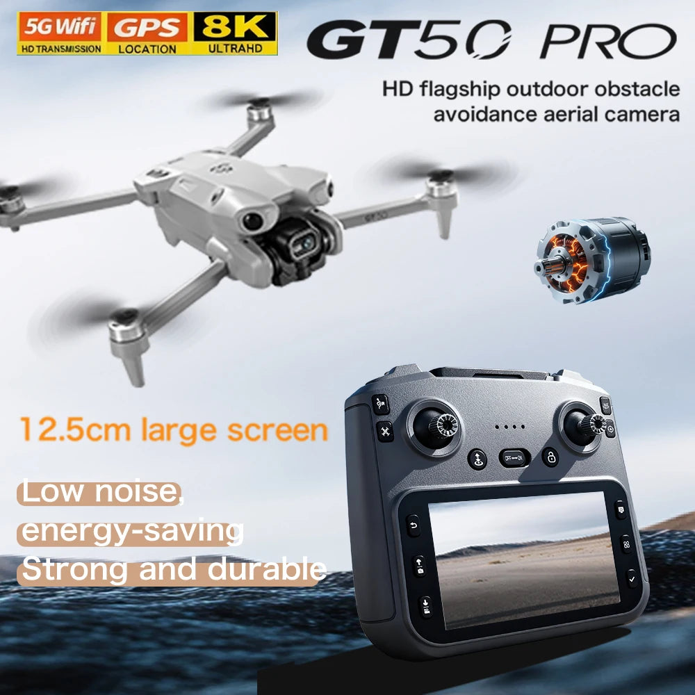 8K GPS Camera Drone with Obstacle Avoidance | Foldable Aerial Pro Light gray 8K 1B Tidesmit