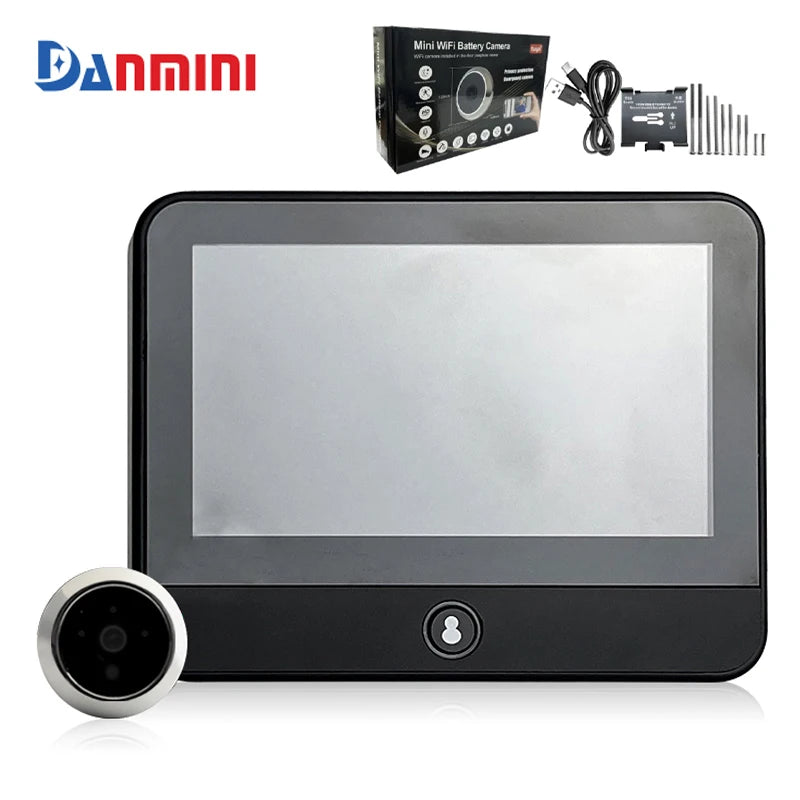 4.3 Inch WiFi Digital Door Peephole Tuya Smart LIfe Eye Cat Human Detection 3MP 120° Wide Angle Night Vision Hidden Video Viewer