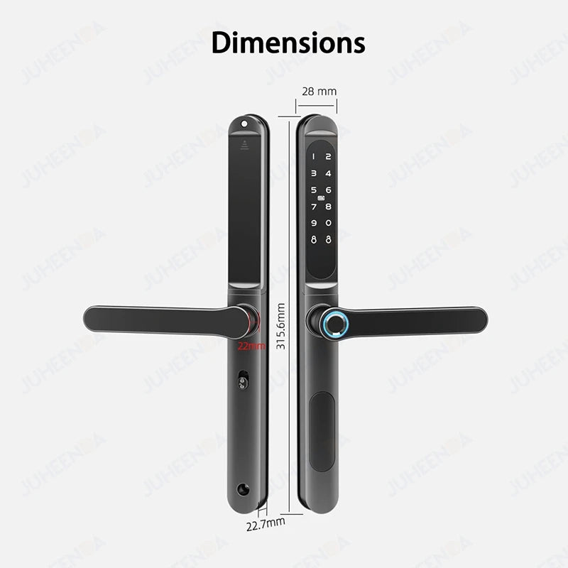 TTLock App Smart Aluminum Door Lock Waterproof Fingerprint Digital Password RFID Keyless Electronic Sliding Glass Door Lock