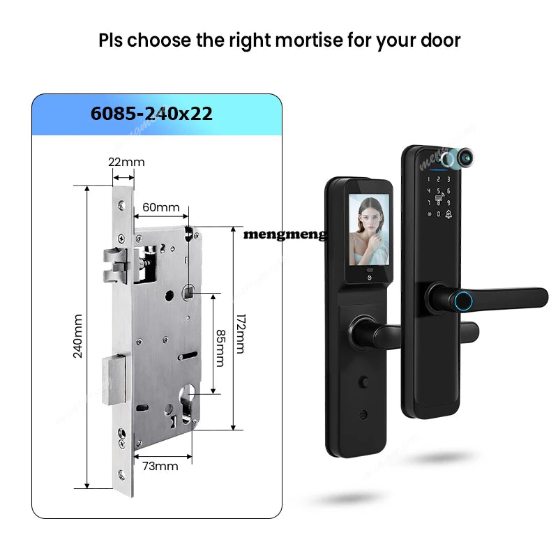 Smart Lock Electronic Digital Lock Featuring Biometric Fingerprint Recognition Camera Smart Card&Password Key Unlock
