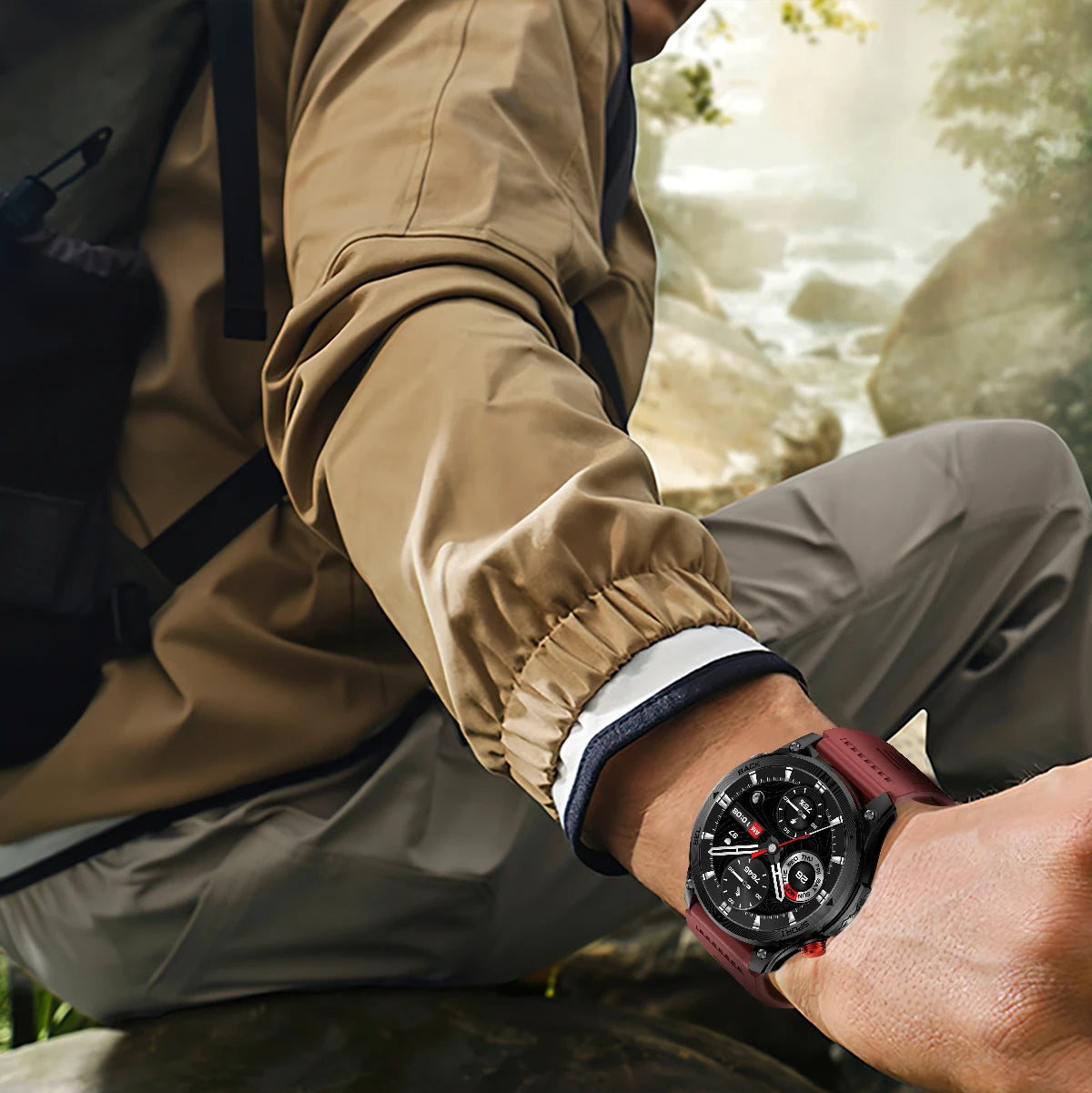 LIGE 2026 New GPS Path Smart Watch 530mAh Battery IP68 Waterproof Sports Run Tracker BT Call Outdoor Compass Military Smartwatch