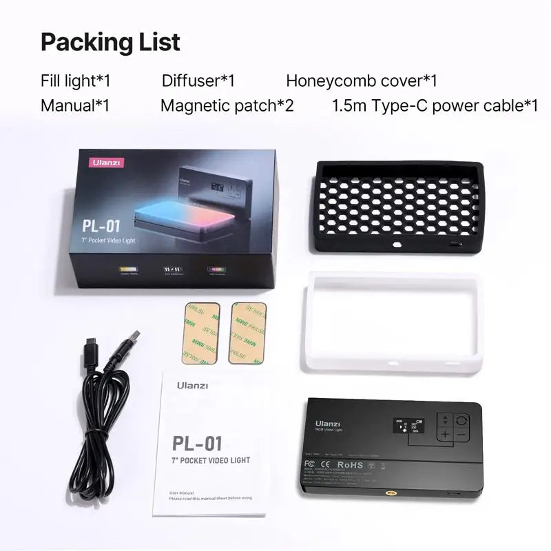 RGB LED Video Light | Portable 4000mAh CRI 95+ Pocket Panel (Ulanzi LT002) China Mainland Ulanzi LT002 Tidesmit