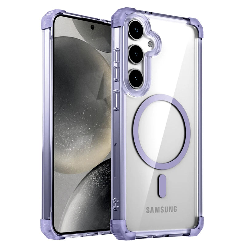 Samsung Galaxy S25 Ultra Magnetic Case | Shockproof Clear Cover Purple Tidesmit