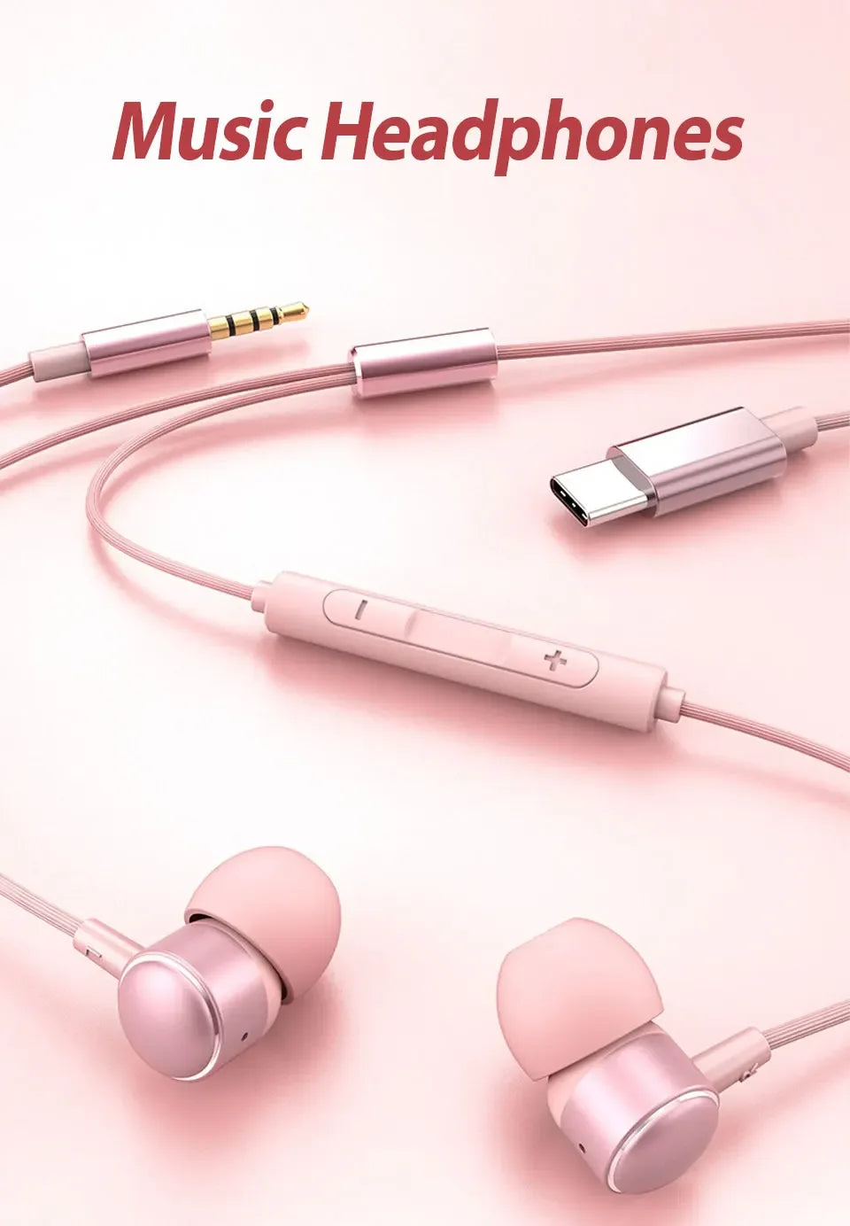 USB-C HiFi Wired Earbuds with Mic - Tidesmit Universal Audio Tidesmit