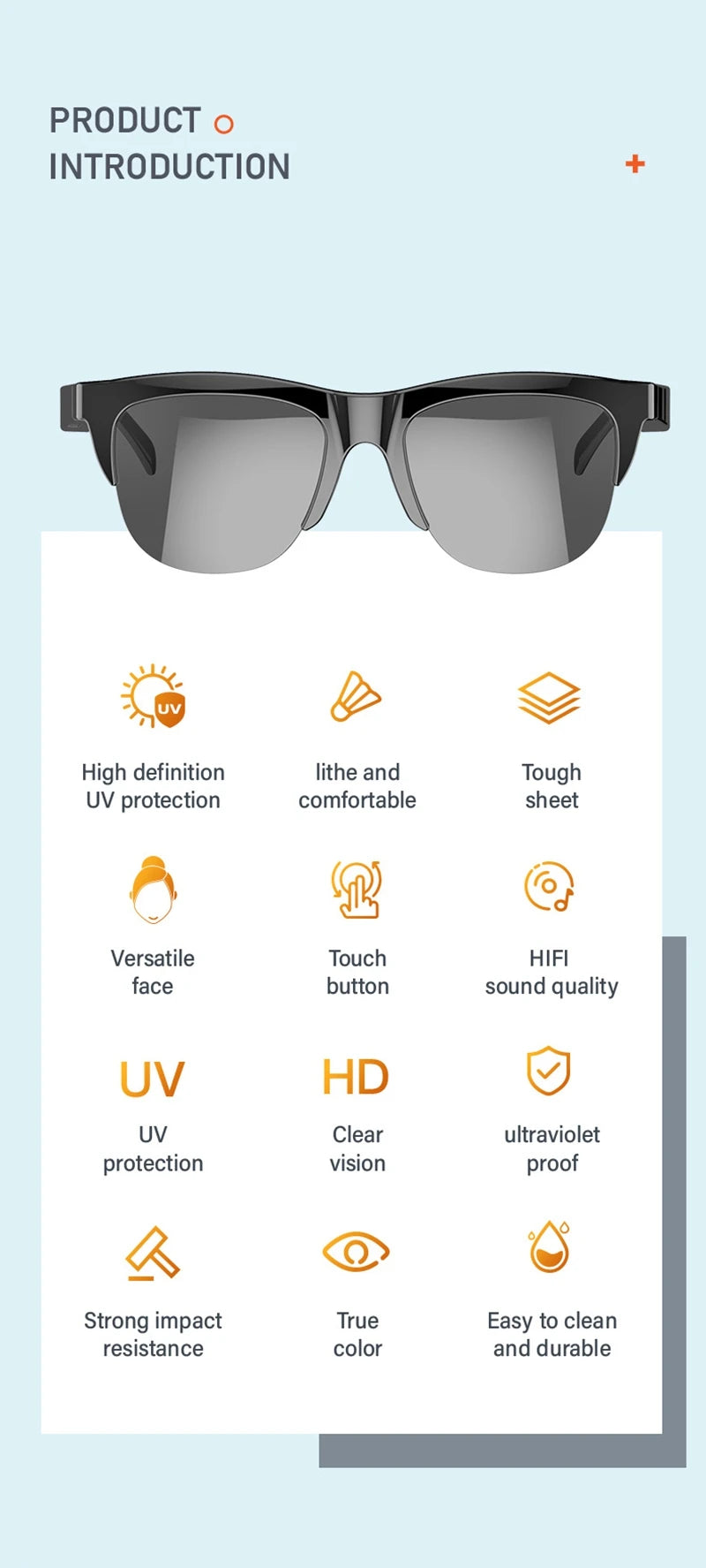 Bluetooth Smart Glasses with Spatial Audio - Black Matte Finish Tidesmit