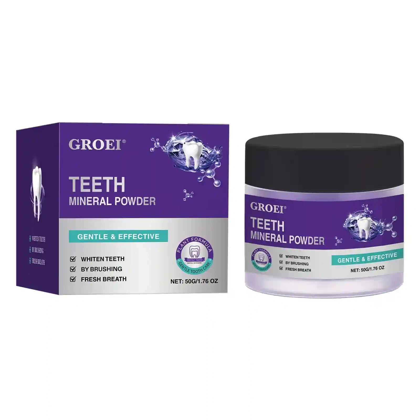 Tidesmit Hydroxyapatite Purple Teeth Whitening Powder for plaque removal and fresh breath