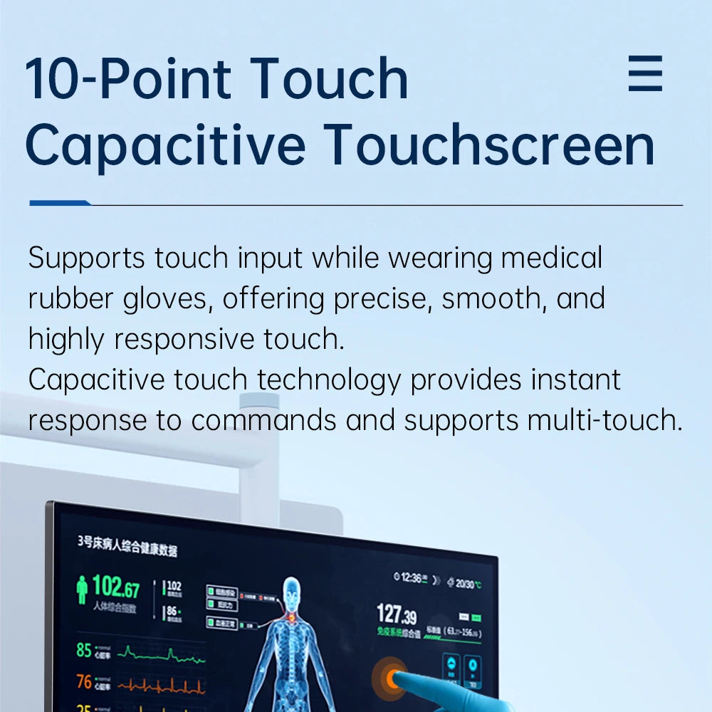 13.3'' FHD OLED Medical Portable Monitor Touchscreen VESA Mount AMOLED Extended Display for Clinic Hospital Diagnostic Devices