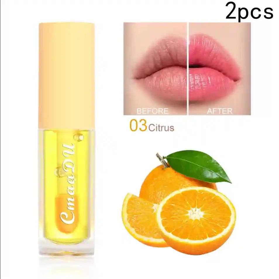 Moisturizing Fruit Lip Oil - Color Changing Hydrating Gloss Lip Care 03 2pcs Tidesmit