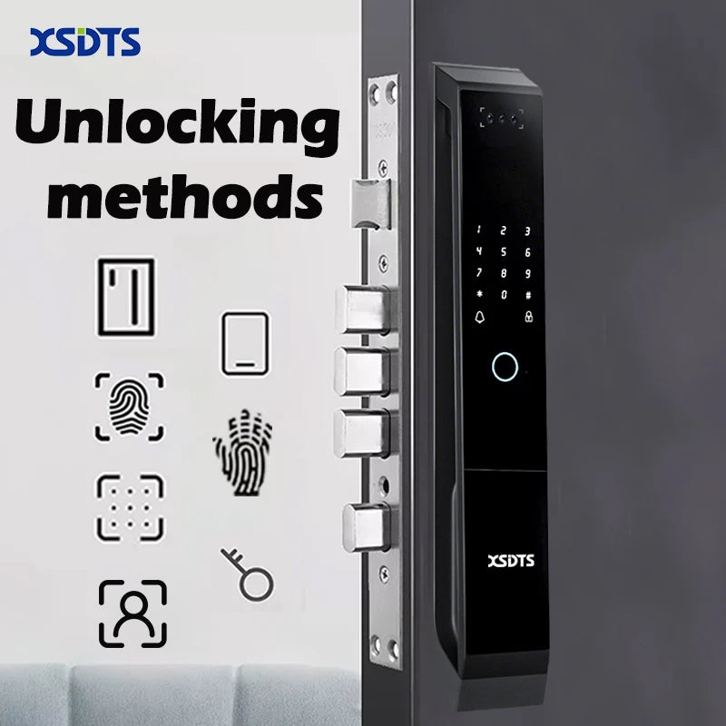 XSDTS TT-LOCK APP Voice Intercom Palmar vein Camera Smart Lock 3D Face Recognition Fingerprint Password Smart Door Lock