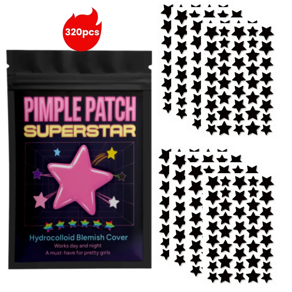 Tidesmit black star acne patches for adults to treat blemishes, 200 to 400 count pack.