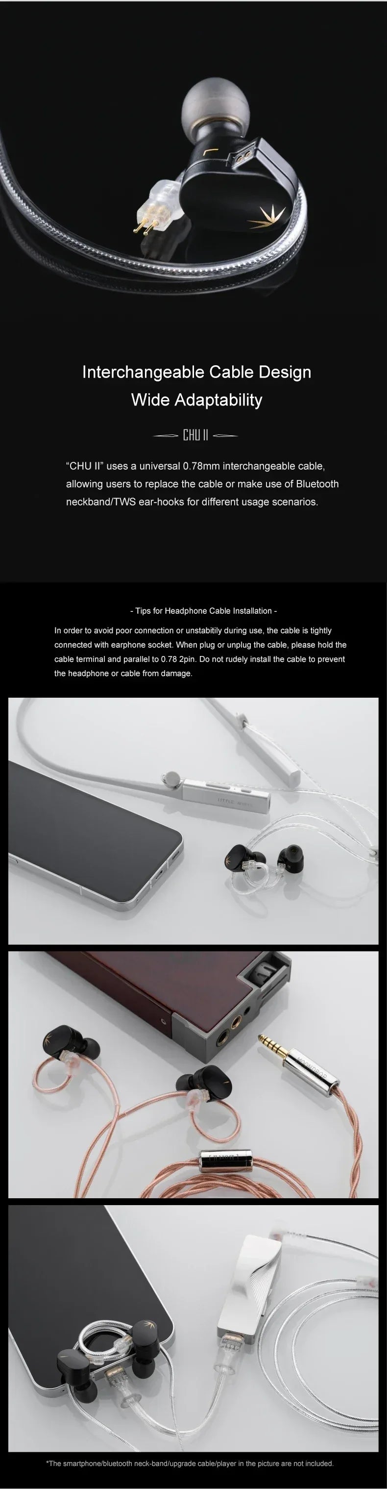 MOONDROP CHU II / CHU 2 Performance Dynamic Driver Earphone IEMs Interchangeable Cable In-Ear Headphone HiFi Music Earbuds Tidesmit