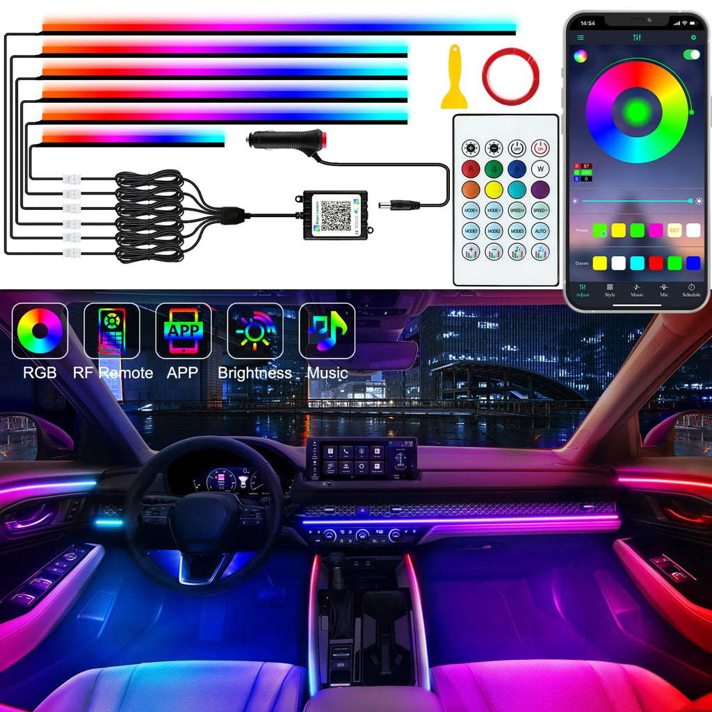 Tidesmit RGB Car Ambient LED Interior Lights with App Control Tidesmit