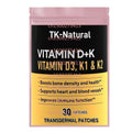 Tidesmit 30 Vitamin D3, K1 & K2 Transdermal Patches for immunity boost, bone density, and heart health support.