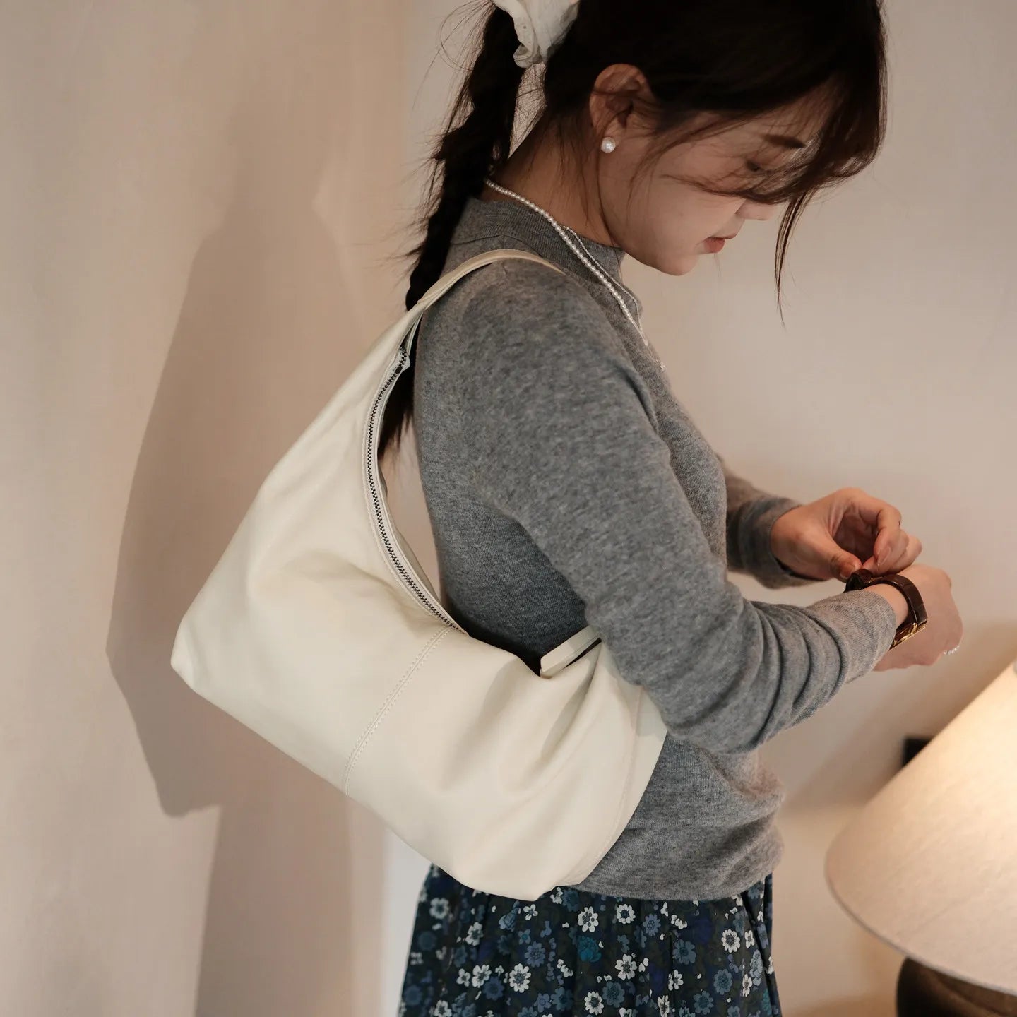 casual designer high quality soft vegetable tanned cowhide ladies shoulder bag fashion genuine leather women underarm bag