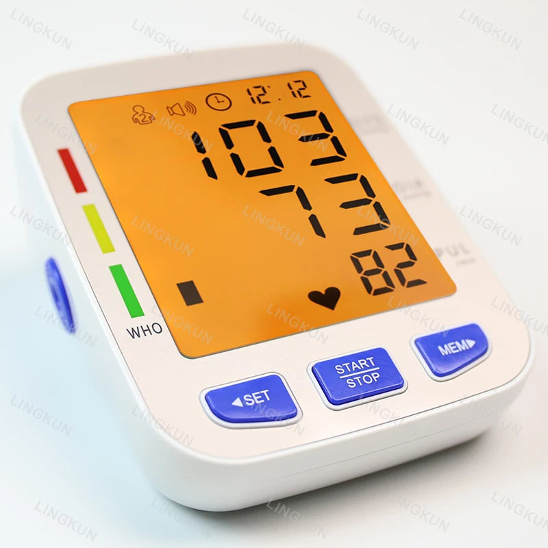 English/Spanish Voice Large Display Screen Rechargeable Automatic Tonometer Arm Blood Pressure Monitor Digital Tensiometer