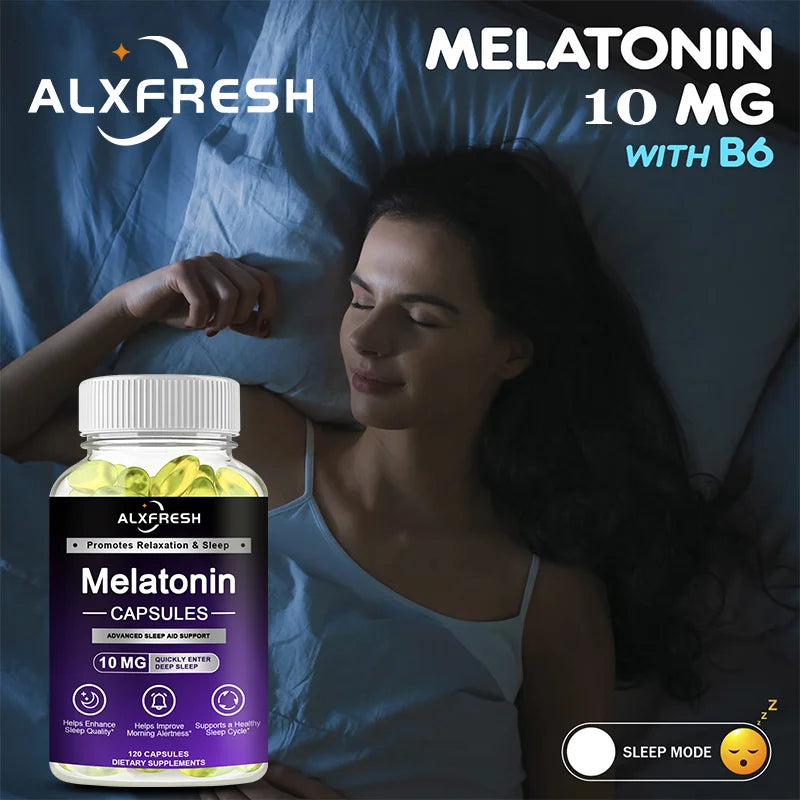 Melatonin 10mg, 100% Non-Toxic Adult Sleep Aid, Help Fall Asleep Faster, Sleep Deep, Enhance Immunity