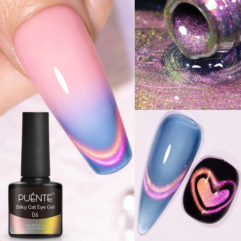 3D Sculpture Gel Nail Polish 15ml - Professional Soak Off Formula Permanent Makeup Machines Silky Cat Eye 06 Tidesmit