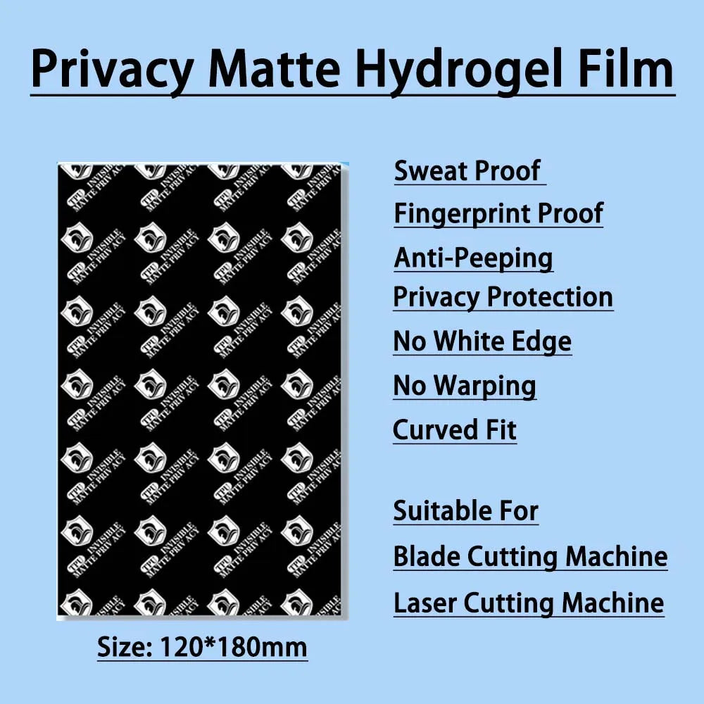 50Pcs Protector Hydrogel Film Airbag Bulletproof Moible Phone HD Privacy Matte UVRAY TPU Sheet for Auto Cutter Plotter Machine