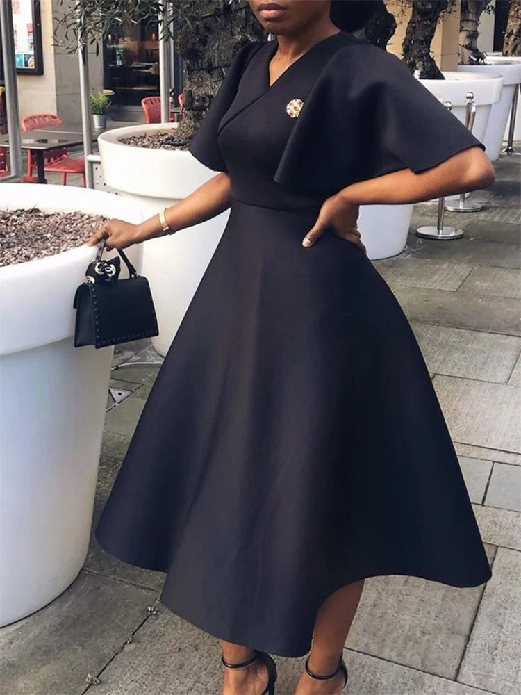 Wmstar Dresses for Women V Neck Elegant Fashion Party Maxi Dress New in Summer Fashion Clothes Wholesale Dropshipping S-3XL