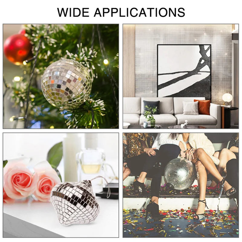 Mirror Wall Sticker Self-adhesive Mini Square Mosaic Tiles Stickers For Home Bathroom Wall Decor Wedding Bar Diy Disco Ball