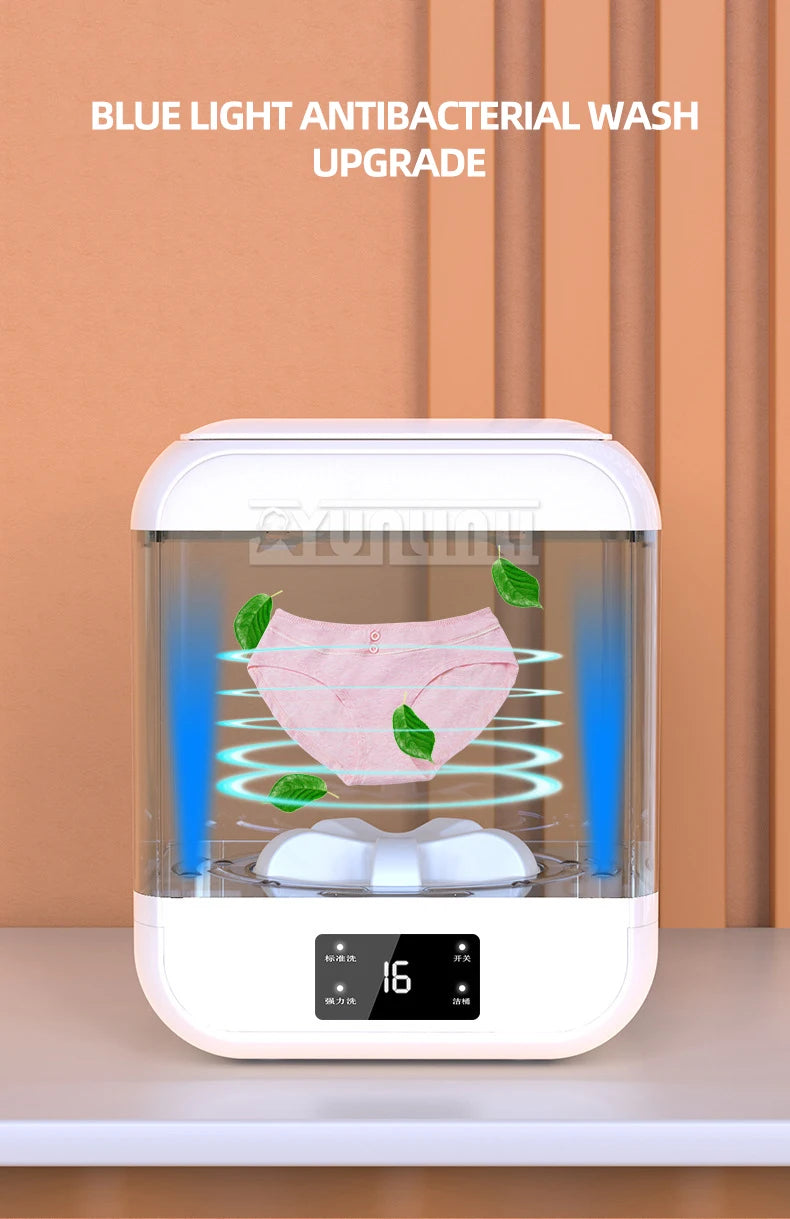 Tidesmit 12L semi-automatic portable mini washing machine with drying function for compact laundry needs