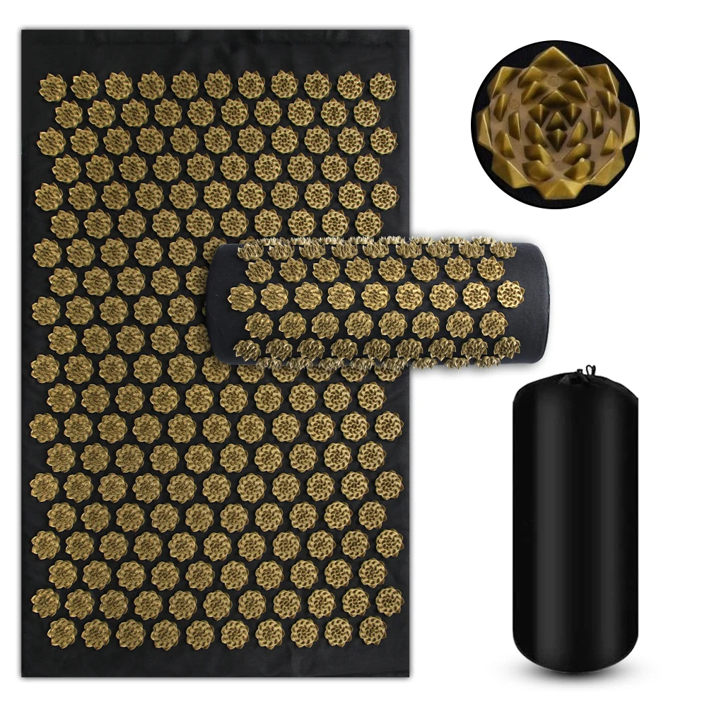 Acupressure Mat Set - 3PCS Lotus Massage Cushion for Muscle Relief Massage Chairs 3PCS Lotus Gold Tidesmit