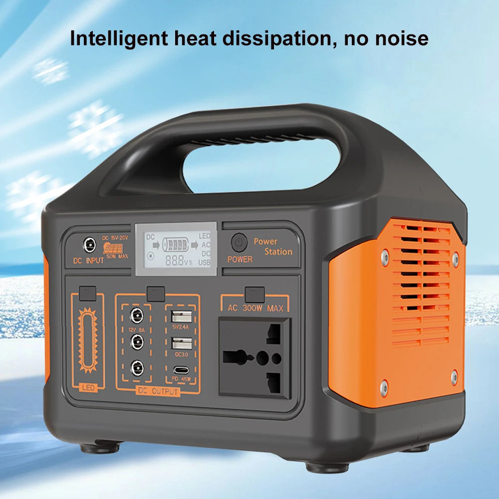 Gaiaray 300W 500W Portable Solar Generator 110V 460.8Wh LiFePO4 Battery  Power Station UPS Backup Power Bank  LED Light for Home Camping Outdoor Emergency Power
