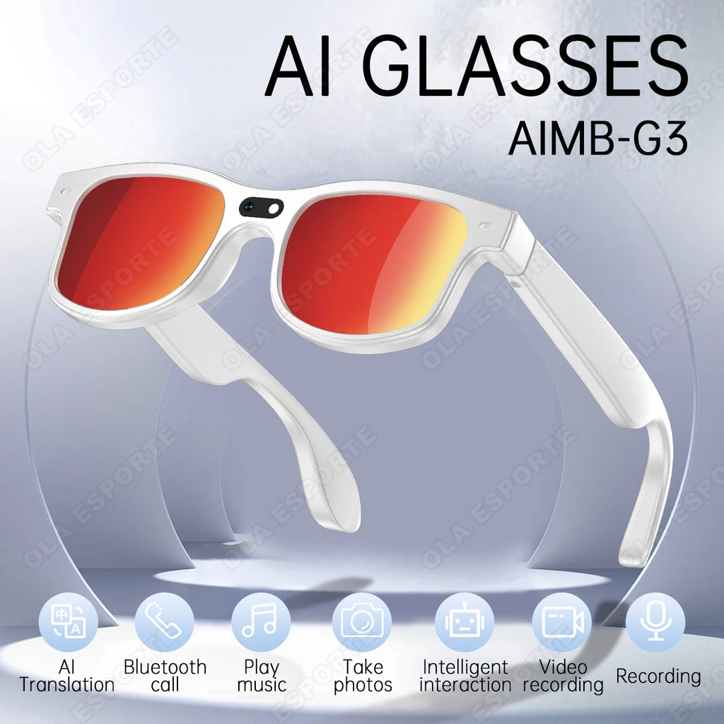 Smart Glasses with AI Voice Translation & Integrated Camera | Tidesmit Wh-Red Tidesmit