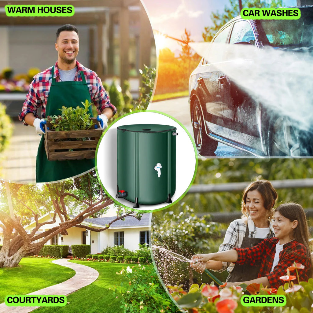 50L-1000L Rain Water Recovery Storage Tank Garden Irrigation Water Bucket Collapsible Rain Barrel Rainwater Collection Container
