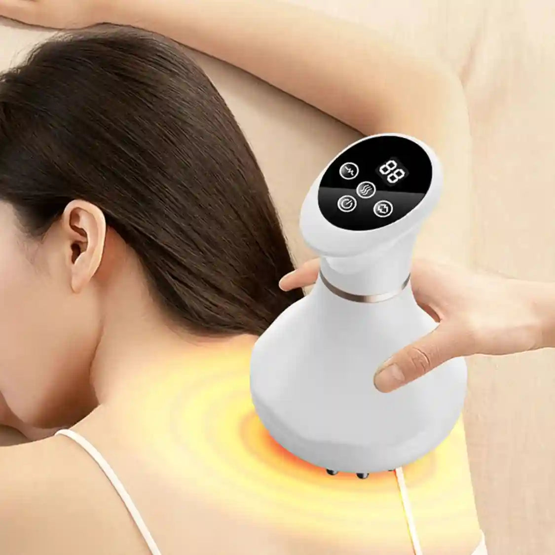 Massage Roller with Infrared Heating - Pearl White Rechargeable Device Massage Roller Tidesmit