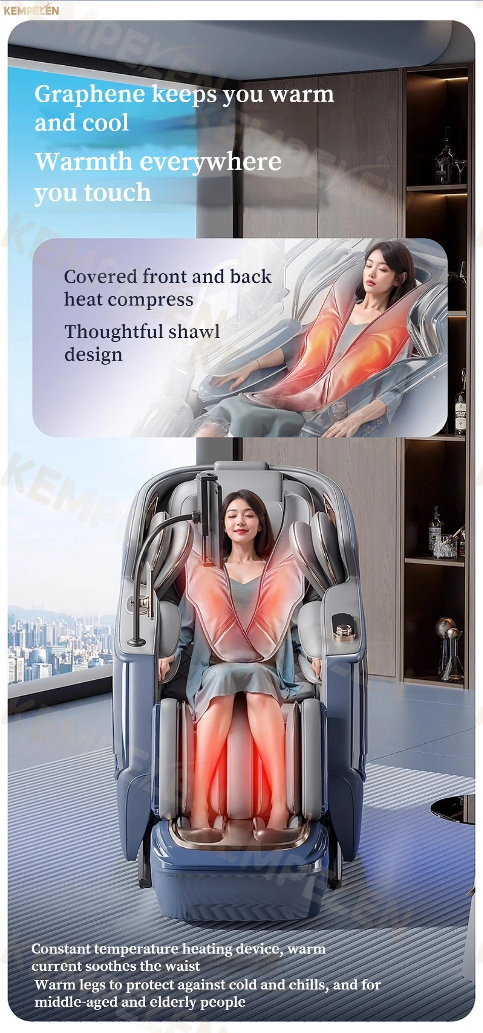 6D Dual-Core Electric Massage Chair with SL Track and Heat Therapy Body Shaping Massage Equipment Tidesmit