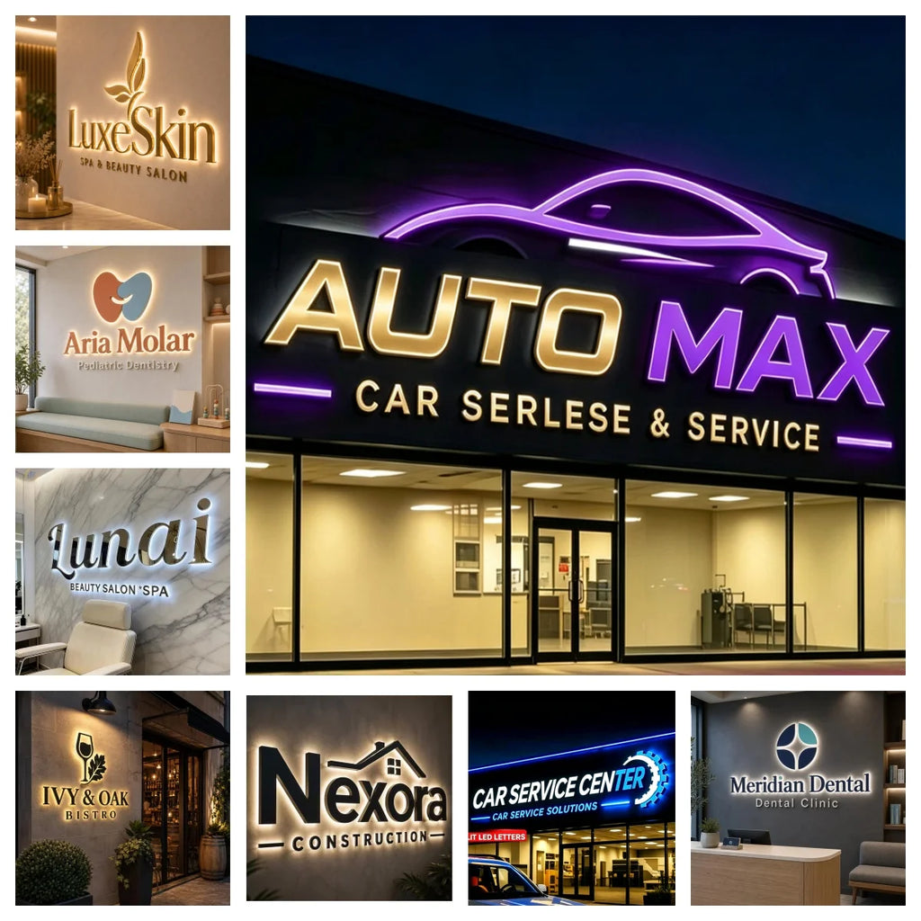 Custom LED Backlit Sign Letters 3D Illuminated Business Brand Logo for Office Company Name Coffee Shop Clinic Outdoor Signboard