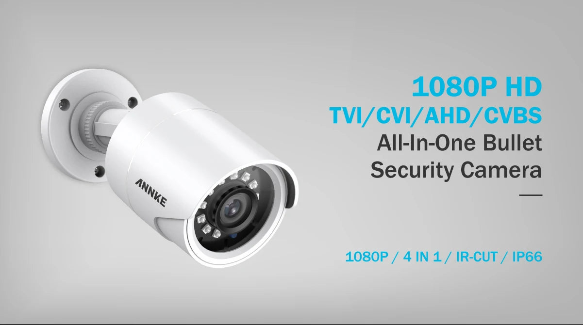 ANNKE 1080P Cameras 4-in-1 TVI Full Color Night vision Bullet Security Camera 2MP Clear IR CCTV Surveillance Security Camera