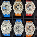 Automatic Quartz Men's Luxury Stainless Steel Square Crystal Diamond Watch ETA Movement 5ATM Waterproof Antique Fashion 41mm