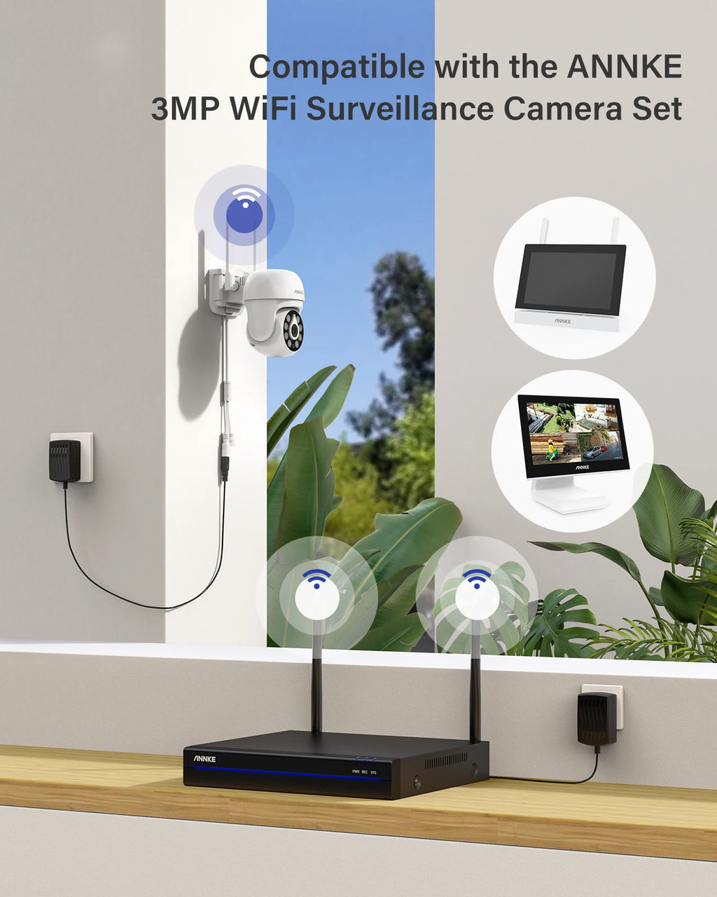 ANNKE Smartest 5MP Super HD PT Camera Security POE Camera 8X Digital Zoom Surveillance IP Camera With Detection Audio Record