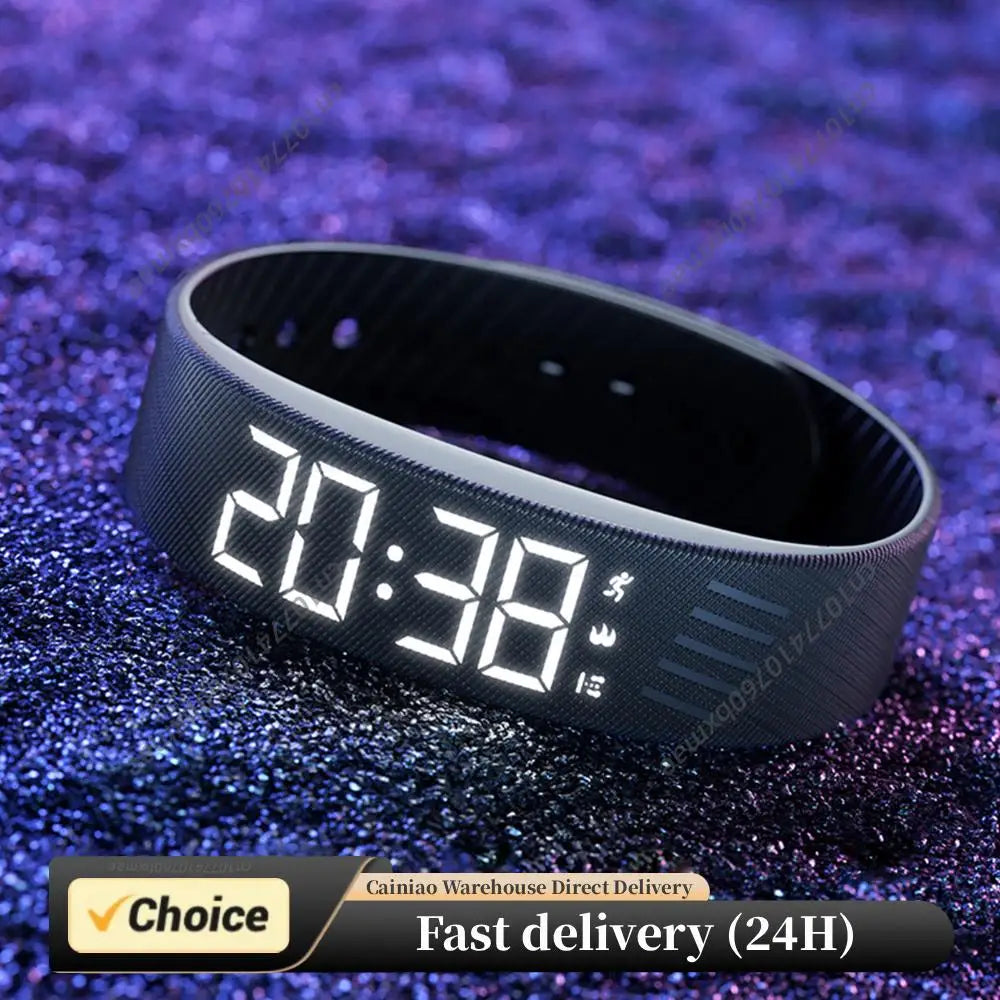 Vibrating Alarm Wristband Waterproof Silent Vibration Alarm Watch with Step Counter Pedometer for Heavy Sleepers Students