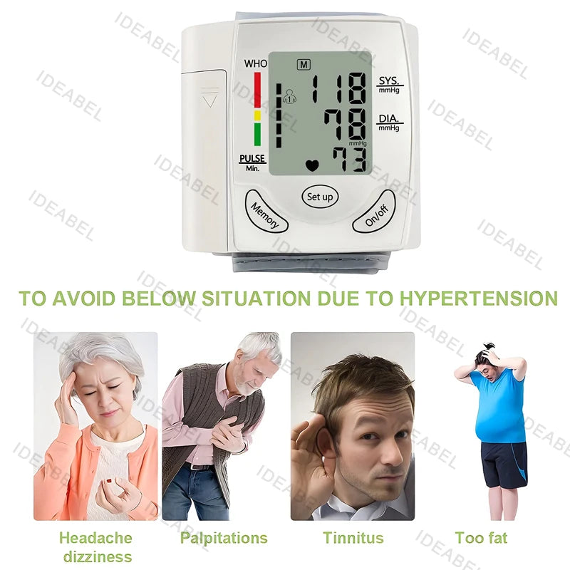 Wrist Blood Pressure Monitor Infrared Thermometer Tonometer BP Monitor Non Contact Infrared Medical Thermometer Pulse Oximeter
