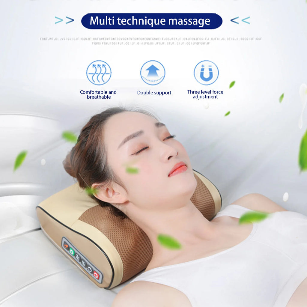 Tidesmit Neck Massager Pillow with Heat – Deep Tissue Muscle Relief Massage Cushion Tidesmit