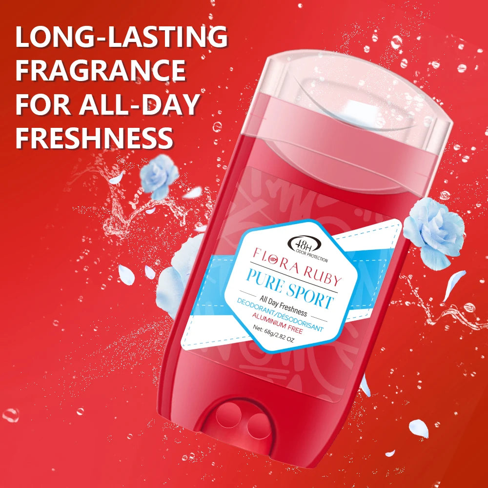 Tidesmit Flora Ruby 68g male stick deodorant for 48 hour long lasting odor protection and fresh scent.
