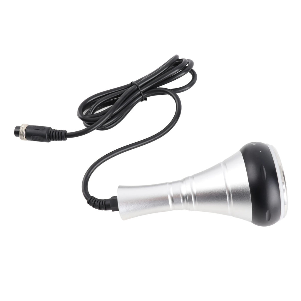 5-hole 40KHz RF ultrasonic cavitation replacement head for body slimming beauty machine with silver handle and cord.