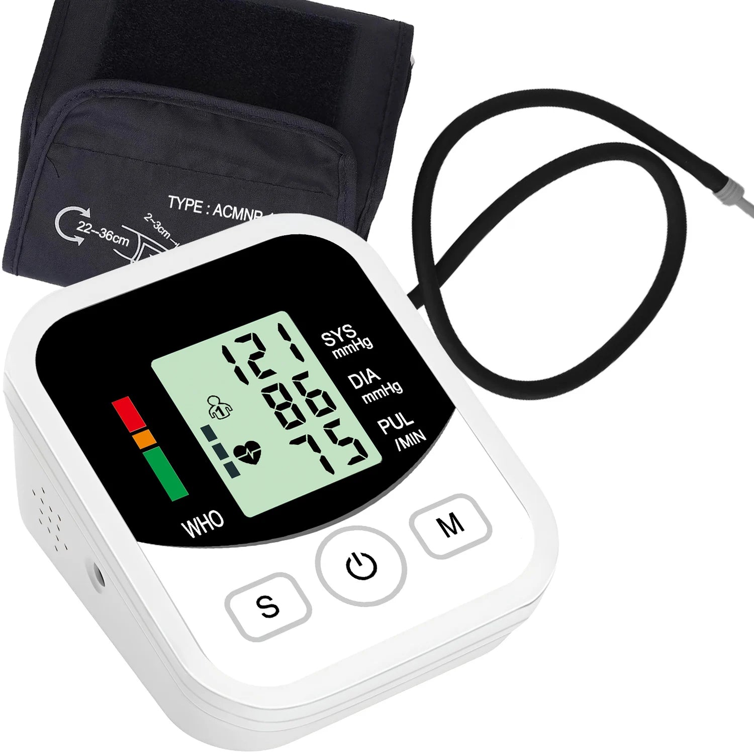 Digital Blood Pressure Monitor Upper Arm Automatic BP Cuff Machine Tonometer LED Sphygmomanometer for Home Use Health Care