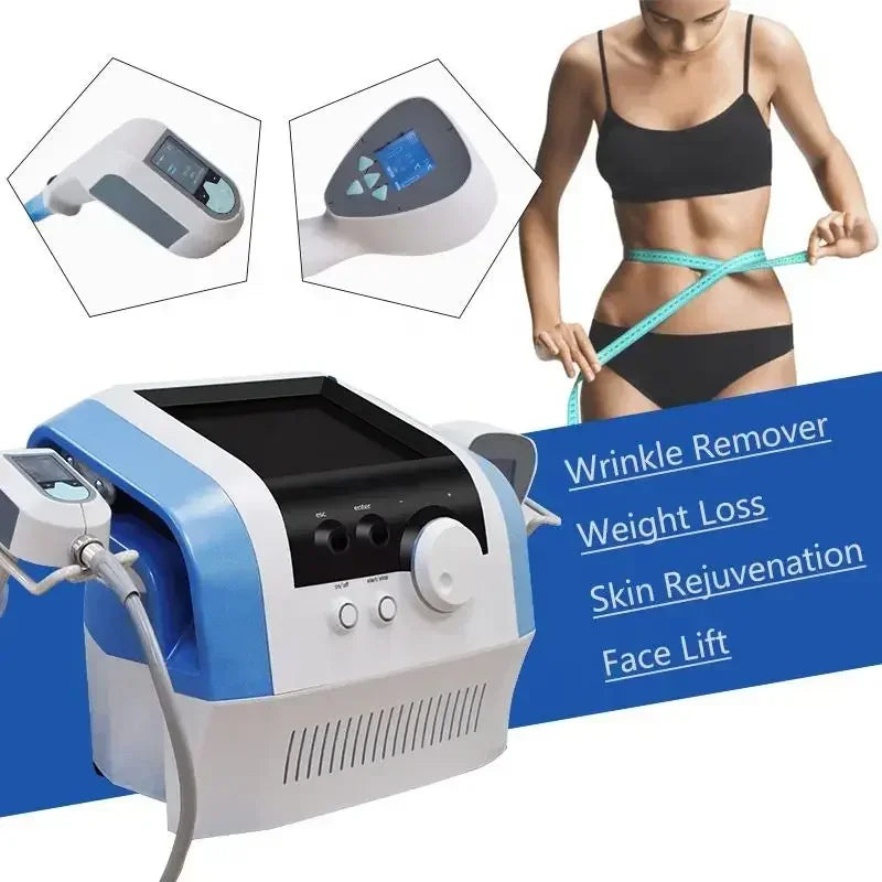 Ultra 360 body contouring machine for skin tightening, cellulite reduction, and anti-aging face rejuvenation treatment.