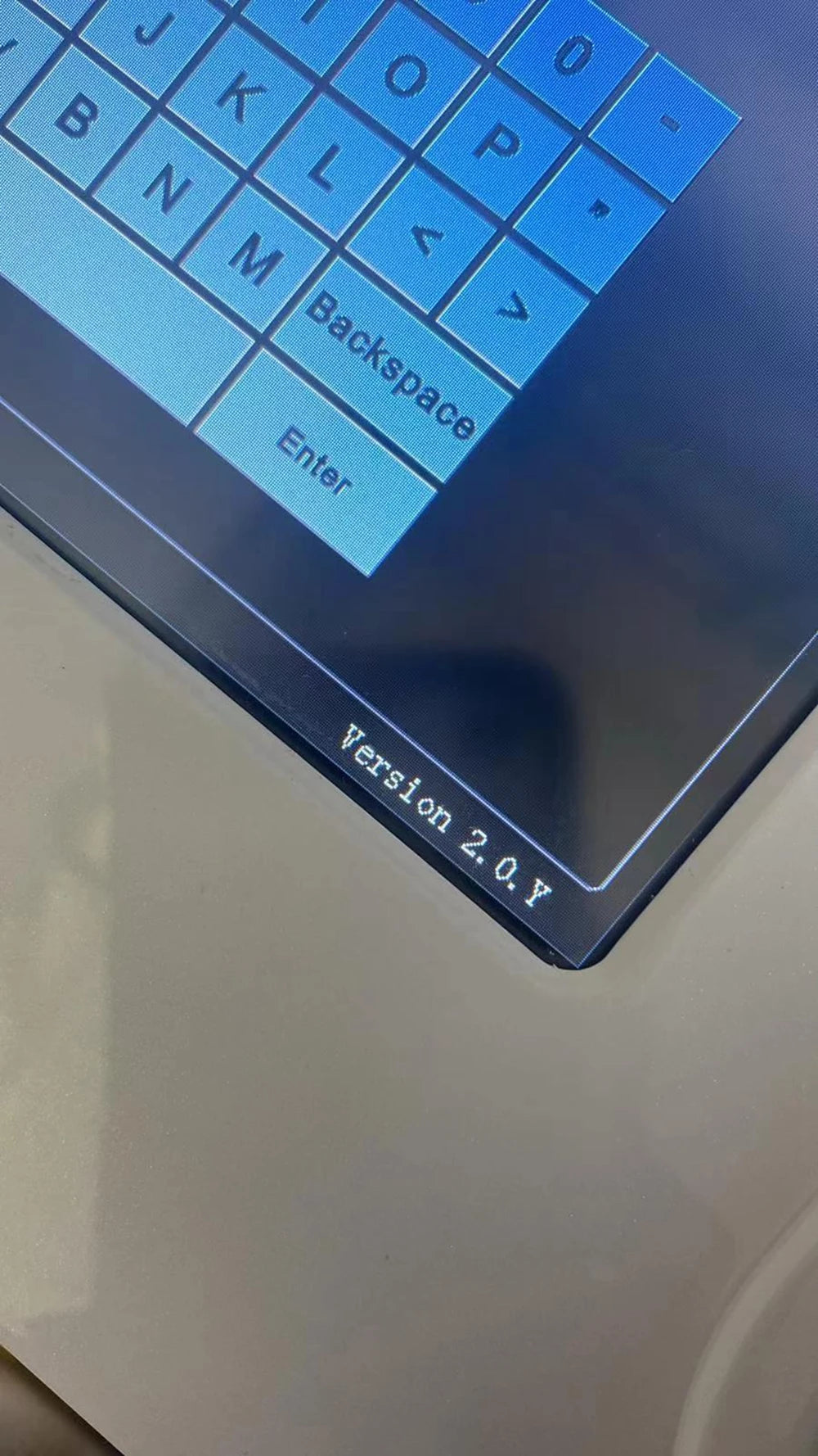 Digital display of 2.0.Y HIFU ultrasound facial machine for anti-aging skin tightening treatment with touch interface.