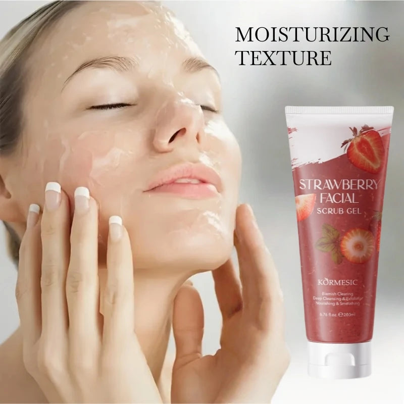 Strawberry Exfoliating Scrub Gel - Alcohol-Free 200ml Skincare Scrubs Treatments Tidesmit