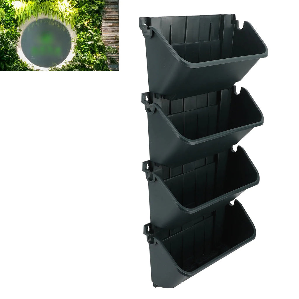 4 Pots Vertical Garden Wall Planter For Growing Flowers/Vegetables Or Other Different Kinds Of Plants Breathable/Space-Saving