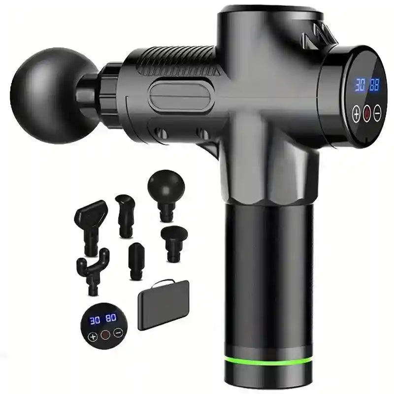Deep Tissue Massage Gun - Portable Muscle Relief Tool by Tidesmit Back Massage Instrument 30Gear-Black Tidesmit