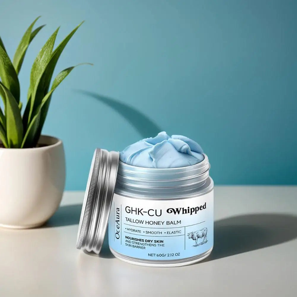 GHK-Cu Blue Tallow Honey Balm Cream, Deep Skin Repair & Barrier Protection, Perfect for Dry, Sensitive & Aging Skin Care